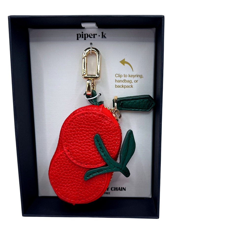 Piper.K Red Cherry Bag Charm Key Chain Purse Clip On Accessories Gift